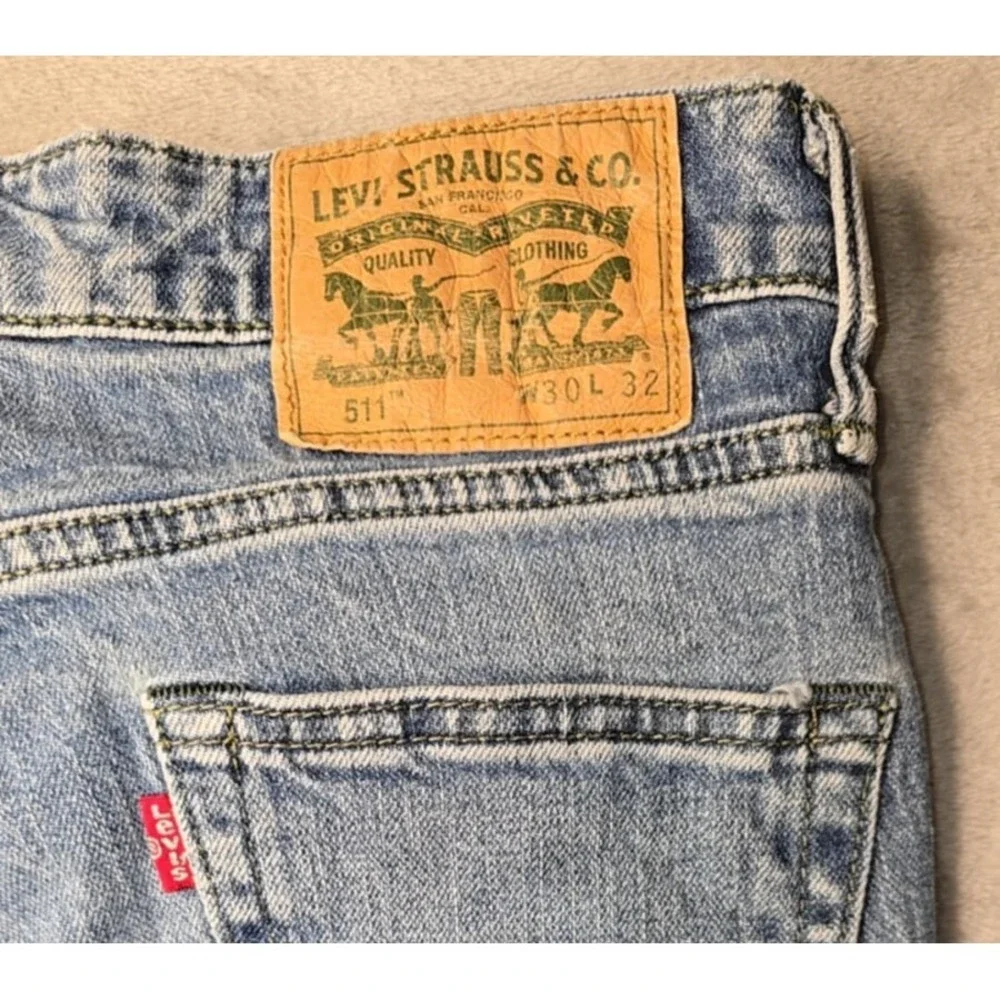 Levis 511 Mens Jeans 30x32 Blue Slim Straight Medium‎ Wash Stretch Normcore